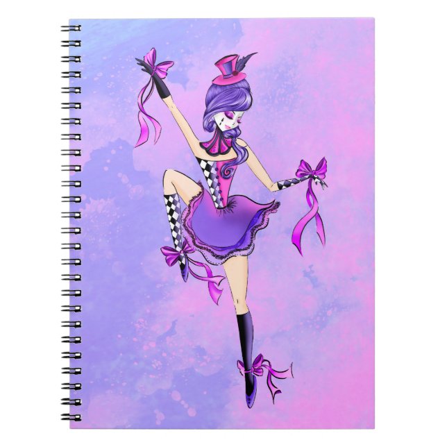 Trixie Cute Ballerina dream clouds  Notebook (Front)