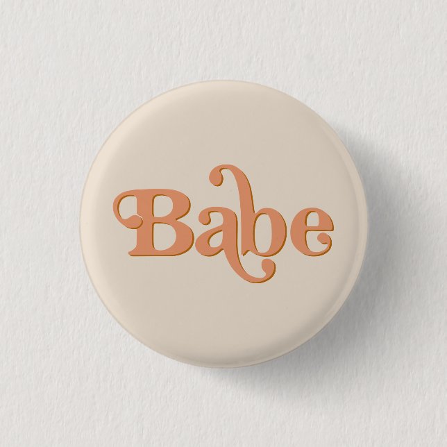 TRIXIE Retro 70's The Party Bachelorette Babe 3 Cm Round Badge (Front)