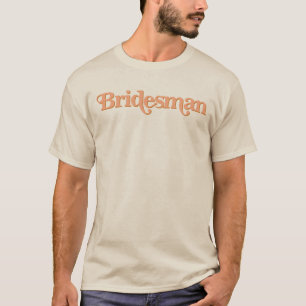 TRIXIE Retro 70's Themed Burnt Orange Bridesman T-Shirt
