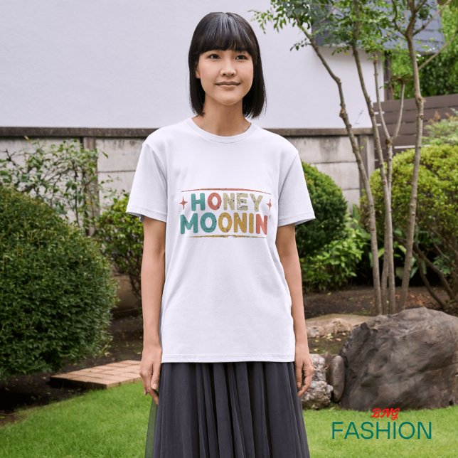 TRIXIE Retro 70's Themed Honeymoonin' Bride  T-Shirt (#zazzlefinds)