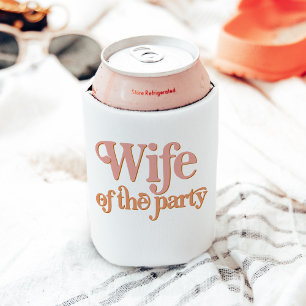 TRIXIE Retro 70's Wife of the Party Bachelorette Can Cooler