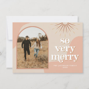 TRIXIE Retro Arched Photo Boho Christmas Card