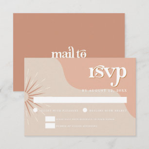 TRIXIE Retro Blush 70's Themed Wedding RSVP Card