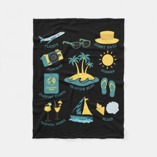 Trocal Beach Vacation Family Matching Summer Break Fleece Blanket