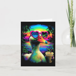 Trocal Duck with Sungles Iced Coffee Beach Summer Card