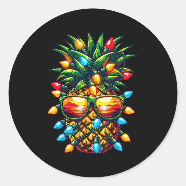 Trocal Ne Sungl Christmas Lights Xmas  Classic Round Sticker (Front)