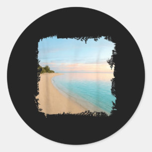 Trocal Sands Beach Ocean Shoreline Scenic Design Classic Round Sticker