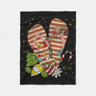 Trocal Xmas Summer Vacation Flip Flops Christmas I Fleece Blanket