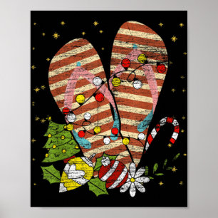 Trocal Xmas Summer Vacation Flip Flops Christmas I Poster