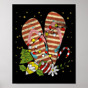 Trocal Xmas Summer Vacation Flip Flops Christmas I Poster
