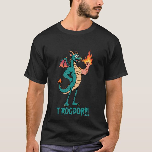 Trogdor The Burninator - Beefy Arm Dragon Meme T-Shirt (Front)