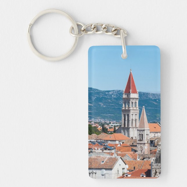 Trogir cathedral tower - Dalmatia, Croatia Key Ring (Front)