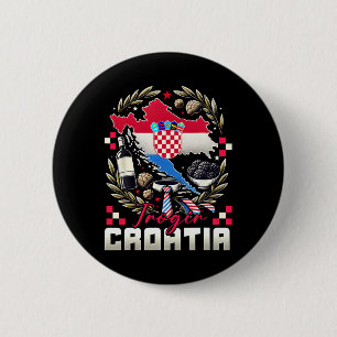 Trogir Croatia Souvenir Croatian Flag Map 6 Cm Round Badge