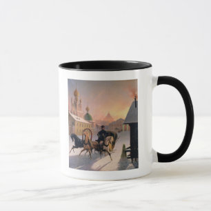 Troika on the Street in St. Petersburg, 1850s Mug