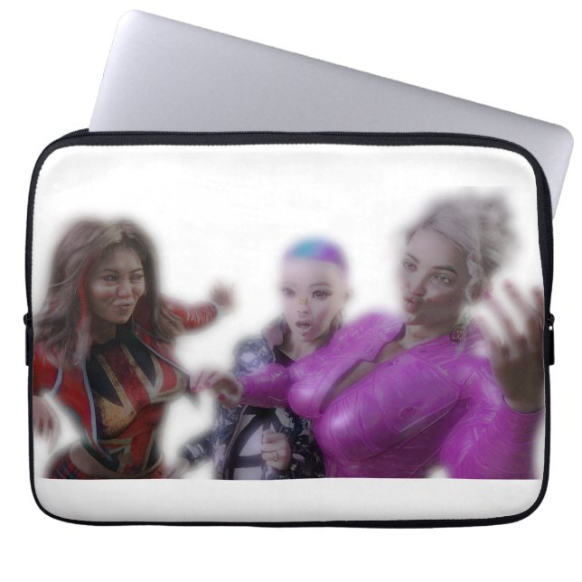 Trois Drôles de Dames Laptop Sleeve (Front)