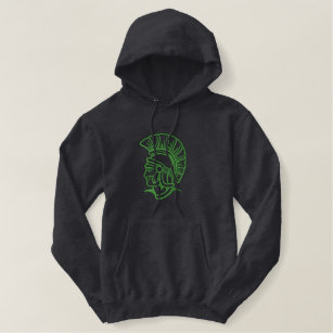 Trojan Head Outline Embroidered Hoodie