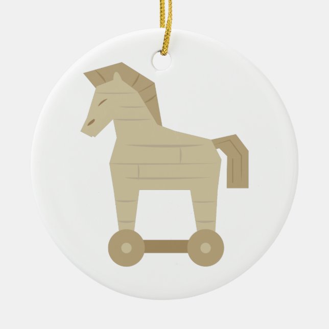 Trojan Horse Ceramic Ornament (Front)