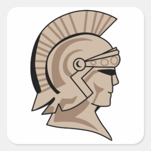 Trojan or Spartan Mascot Square Sticker
