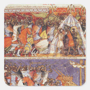 Trojans Invading Greek Camp Square Sticker