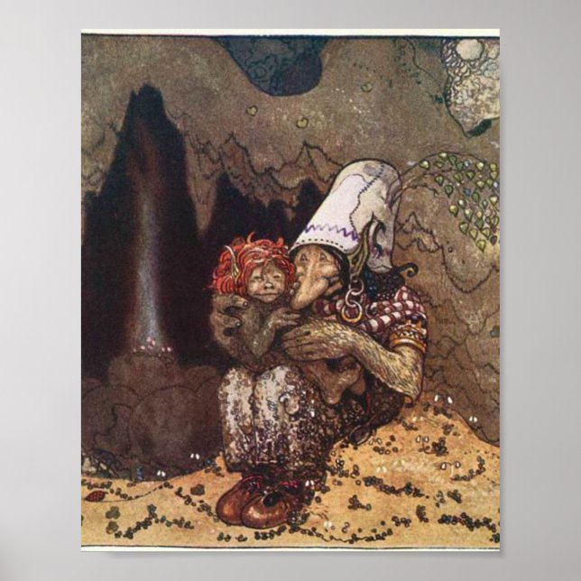 Troll And Child By John Bauer Poster (Front)