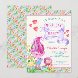Troll Birthday Party Invitations