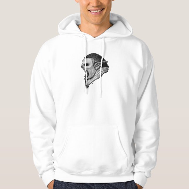 Troll black and white design hoodie (Front)