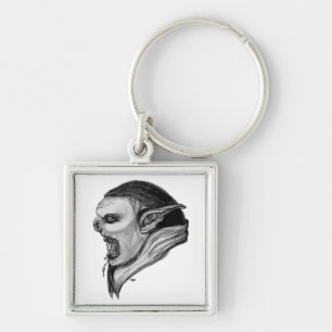 Troll black and white design key ring