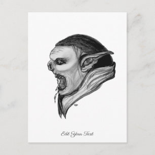 Troll Black and White Design Postcard