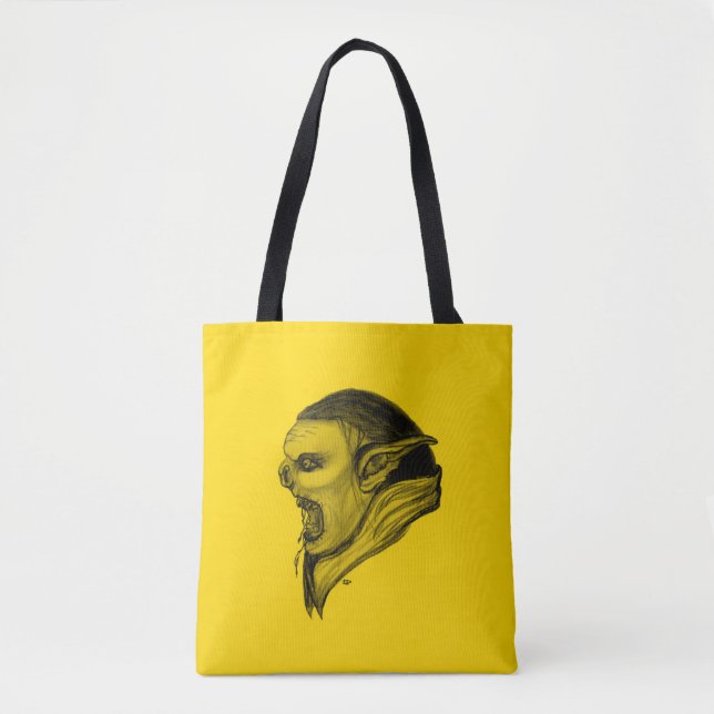 Troll Black and Yellow Design Tote Bag (Front)