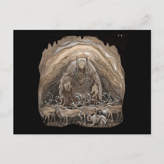 Troll, Boy and Reindeer Postcard (Front)