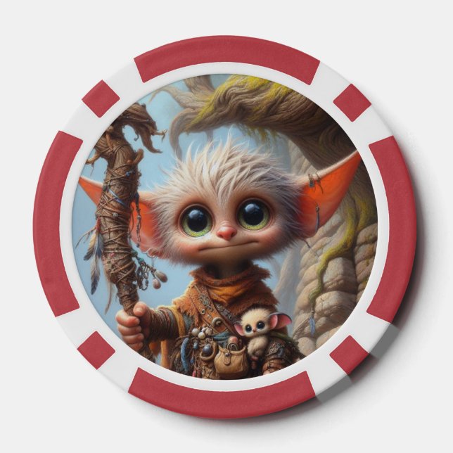 Troll Elf Playing Cards style 1 Poker Chips (Back)