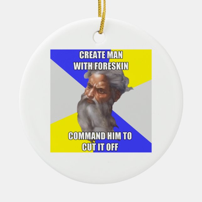 Troll God Circumcision Ceramic Ornament (Front)