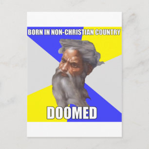 Troll God Doomed Postcard