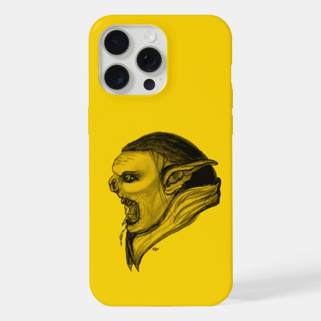 Troll in Black and Yellow Design iPhone Case (Back)