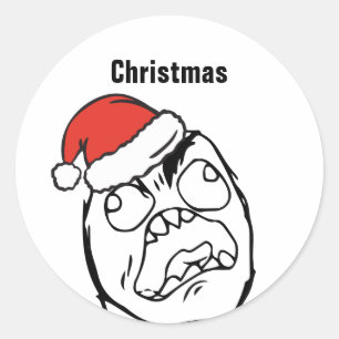 Troll Le Me Memes mad EDITABLE christmas Classic Round Sticker