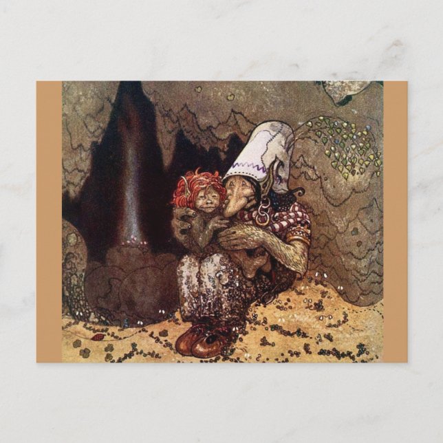 Troll Mother Beside a Campfire Postcard (Front)