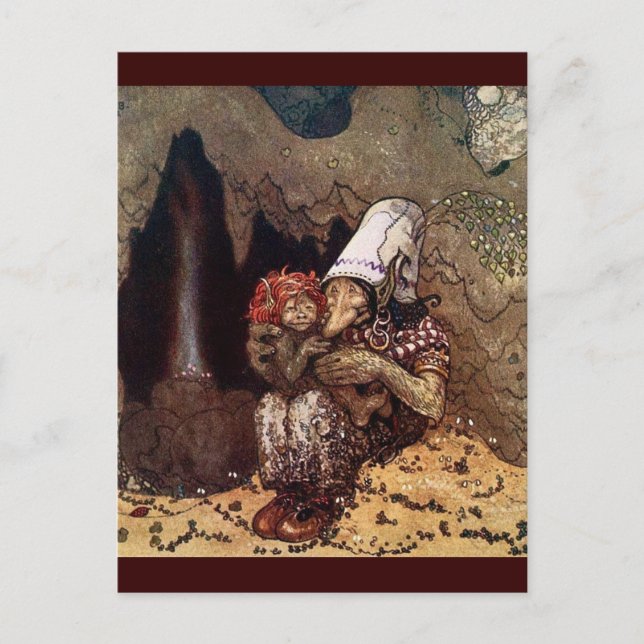Troll Mother Beside a Campfire Postcard (Front)