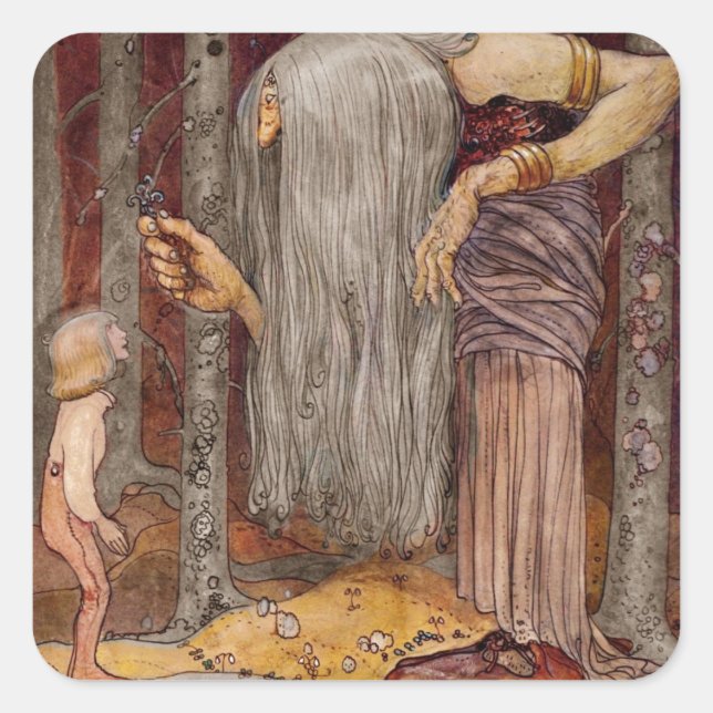 Troll Offering a Little Branch Square Sticker (Front)