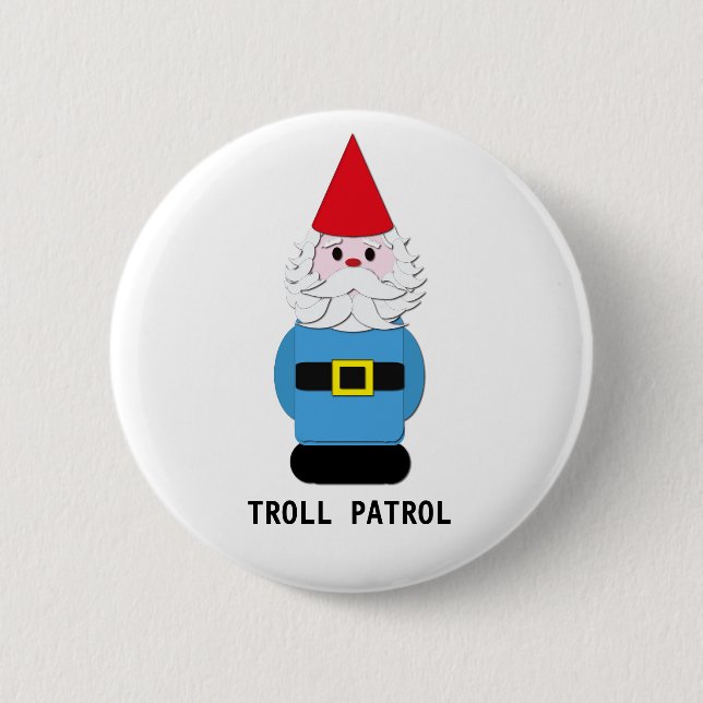 Troll Patrol Scandinavian Gnome 6 Cm Round Badge (Front)