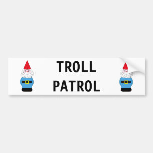 Troll Patrol Scandinavian Gnome Bumper Sticker
