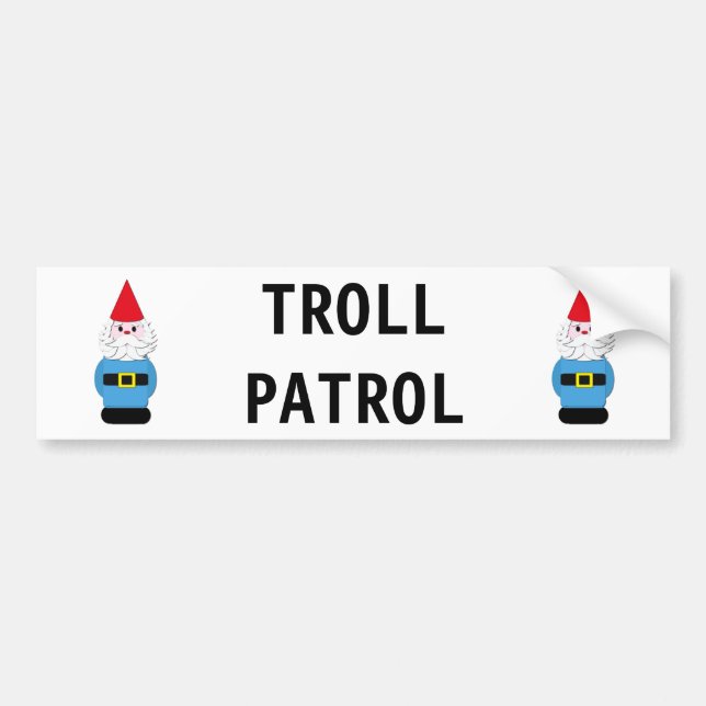 Troll Patrol Scandinavian Gnome Bumper Sticker (Front)