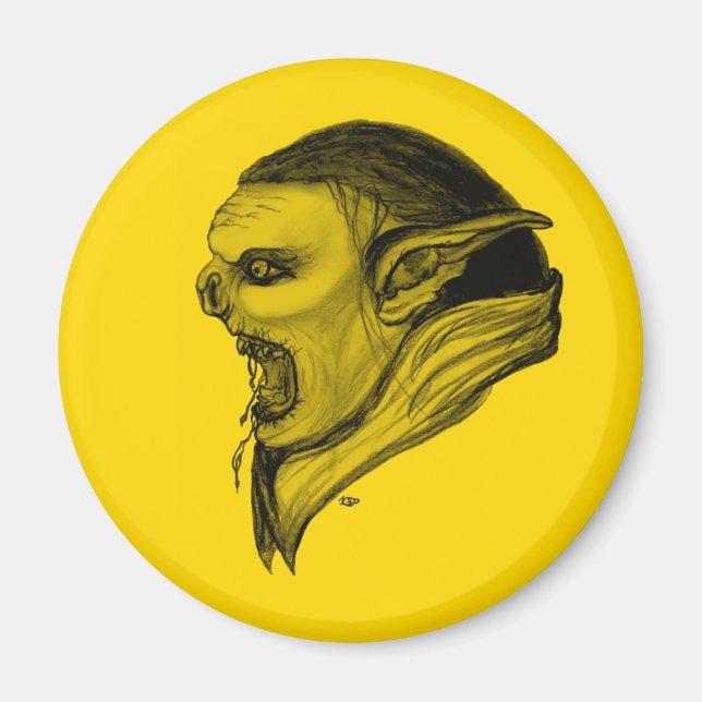 Troll schwarz gelb design magnet (Front)