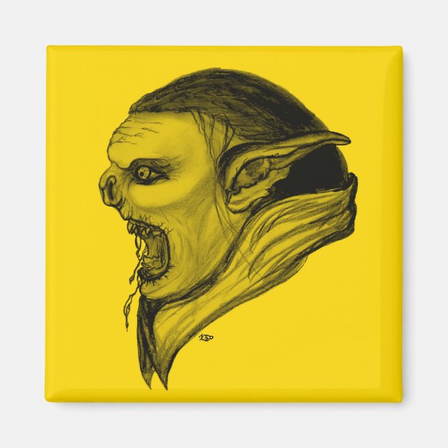 Troll schwarz gelb design magnet (Front)