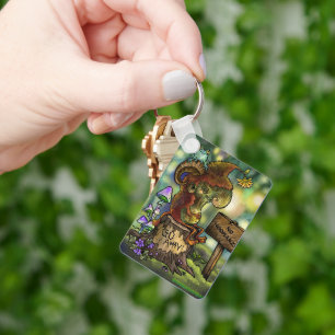 Troll Stump "No Humans" Key Ring