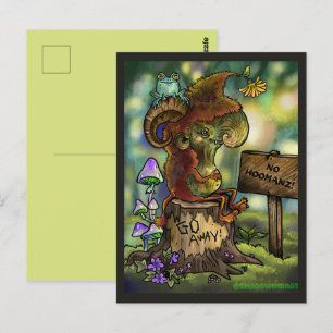Troll Stump "No Humans" Postcard