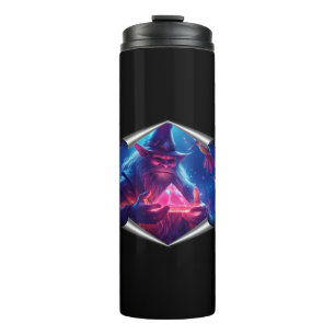 Troll With Glowing Glass Pyramid And Hummingbirds Thermal Tumbler