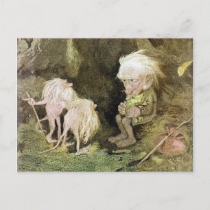 Troll with his Pet Frog Postcard