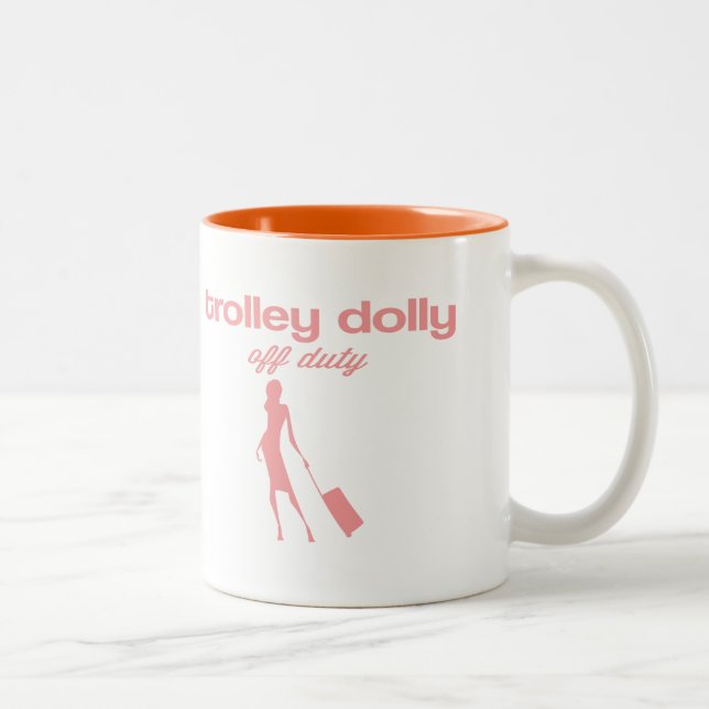 Trolley dolly off duty Two-Tone coffee mug (Right)