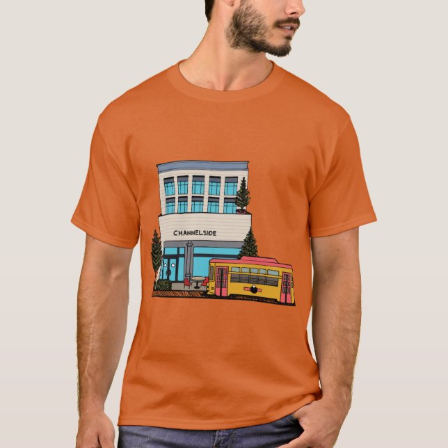 Trolley Passing Through Channelside in Tampa Activ T-Shirt (Front)