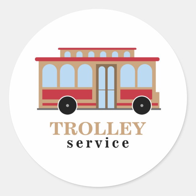 Trolley Service Classic Round Sticker (Front)